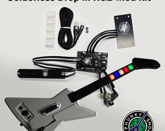 Solderless RGB Drop-In Guitar Hero controller mod kit