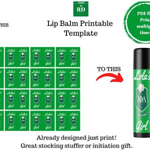 Iota Lip Balm Printable Template