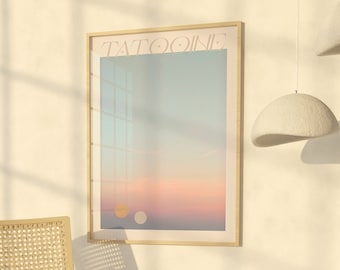Tatooine Pastel Sunset Print, Sci-Fi Wall Art (Digital Download)