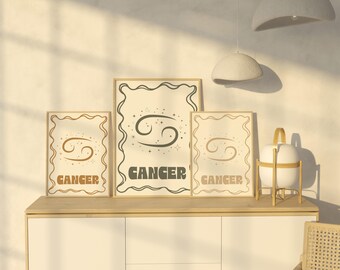 Cancer Zodiac Astrology Poster Card Wall Art Digital Download