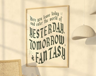 Yesterday Tomorrow Fantasy Anaheim Poster Wall Art Digital Download
