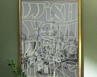 Wish You Were Here Main Street Castle Poster Wall Art Digital Download