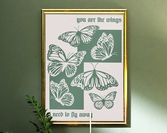 Wings Butterflies The Album Wall Art Digital Download