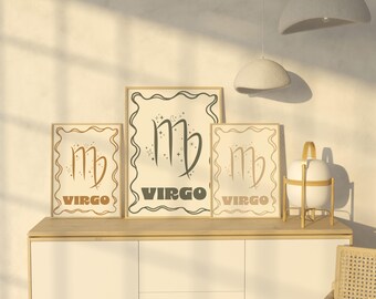 Virgo Zodiac Astrology Poster Card Wall Art Digital Download