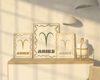 Aries Zodiac Astrology Poster Card Wall Art Digital Download