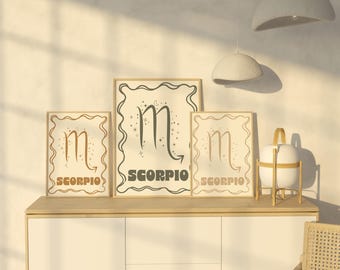Scorpio Zodiac Astrology Poster Card Wall Art Digital Download