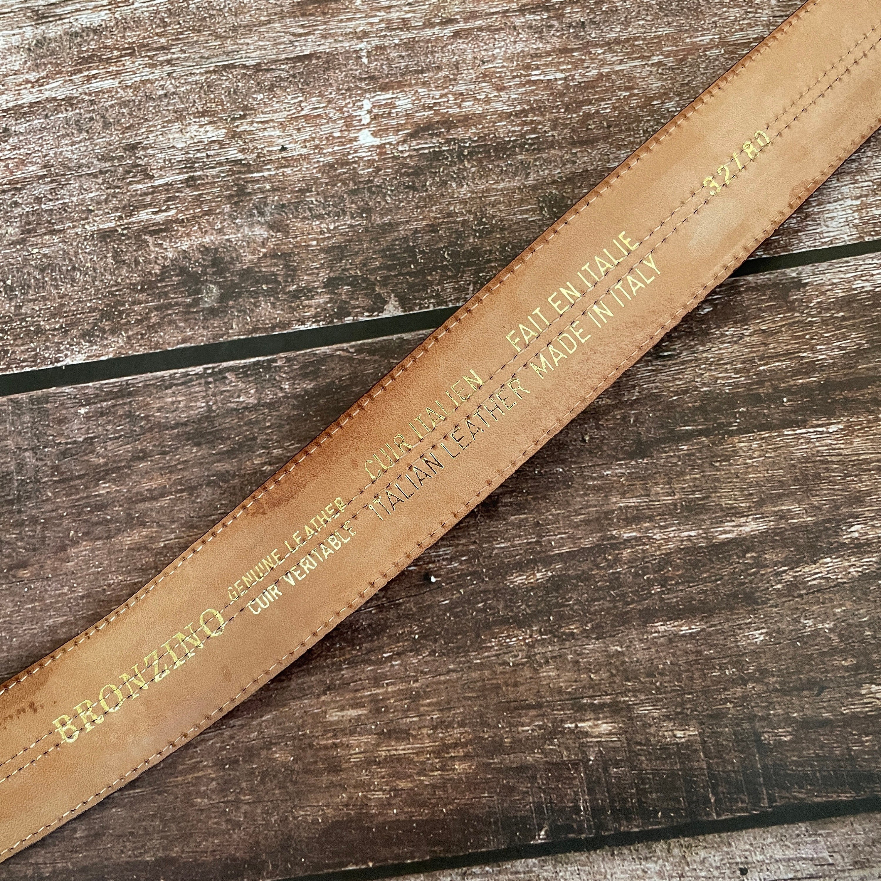Vintage Brown Bronzino Genuine Leather Belt Made in Italy  display picture 2