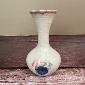 Vintage Signed Beige Sawatsky Pottery Vase Home Decor, Vintage Ceramic Vase