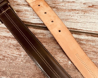 Vintage Brown Bronzino Genuine Leather Belt Made in Italy  display picture 1