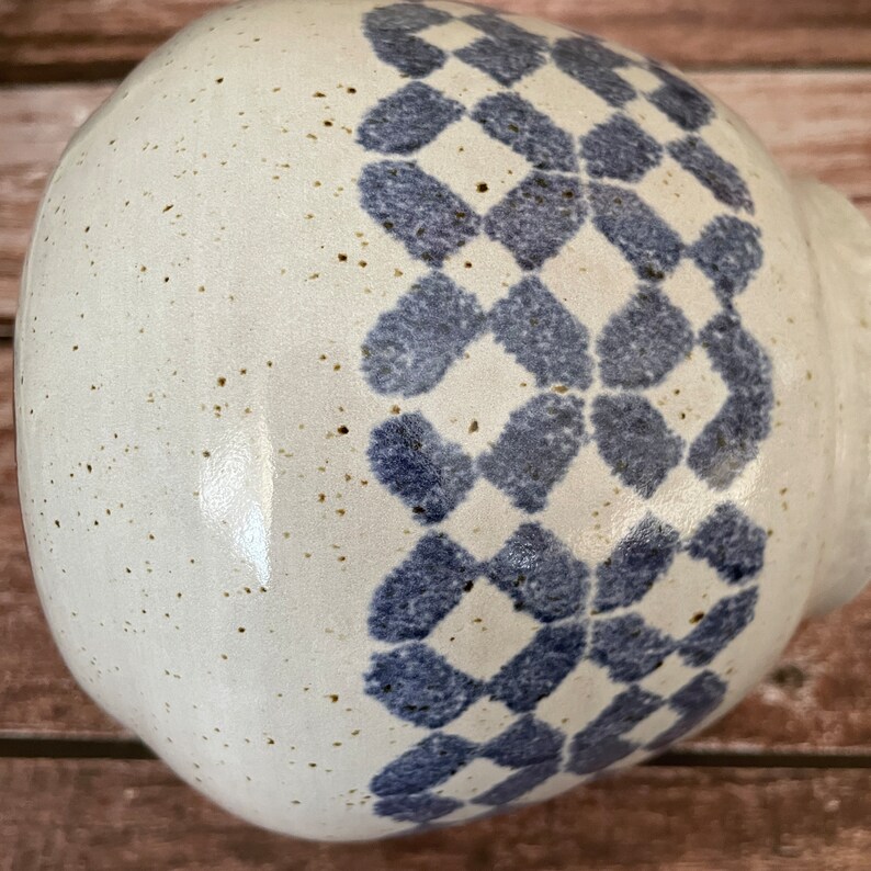 Vintage Pottery Barn Blue and White Ceramic Vase Home Decor, Vintage