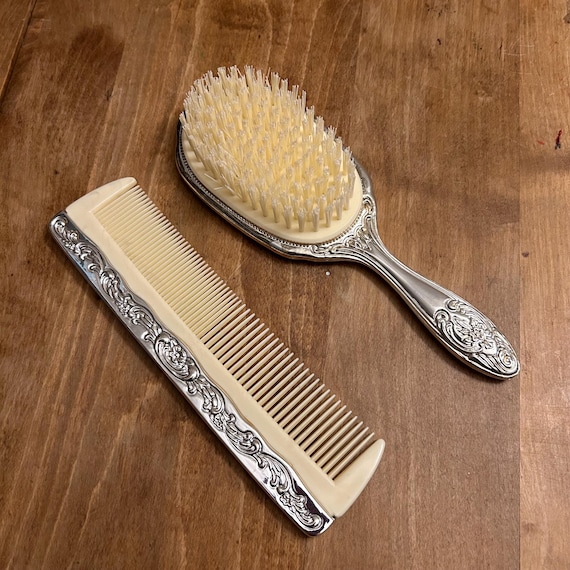 Antique Silver toned Hair Brush Estate Collection Sterling - Hair Brush – Chapel Farm Collection main image 4