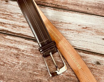 BRONZINO Made In Italy Leather Vintage Brass Tone Buckle Belt bronzino Products for Sale up to 90% Off Retail: Poshmark main image 4