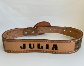 Vintage Phoenix Chambers Belt Tooled Leather Western Horse Equestrian 38 Vintage Chamber Phoenix Hand Crafted Genuine Leather Belt  main image 4