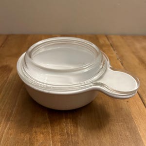 Vintage CORNING WARE Casserole 550 ml P150B Glass Lid Covered Casserole Dish Grab It Pyroceramic Pyrex white, Corning Ware Grab it Dish