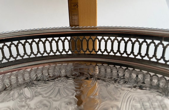 Antique Collectable WM.A. Rogers Silver Plated Brass Serving Tray