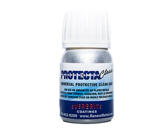 ProtectaClear 1oz.- Anti-Tarnish Clear Coating for Brass, Copper, Silver & more. Make jewelry hypoallergenic. Skin safe – No More Polishing