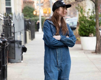 Vintage Hooded Denim Coveralls Setlow