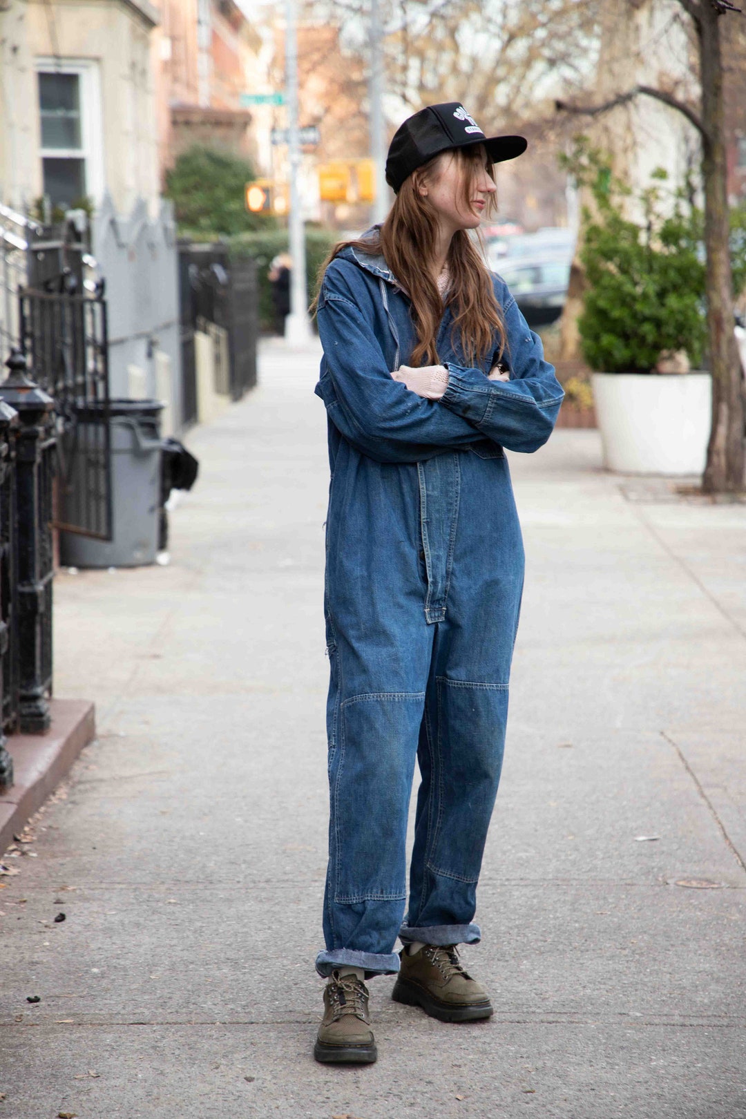 50s-60'S Power House Denim Coverall Made in USA Men's L Size Vintage /evb007477