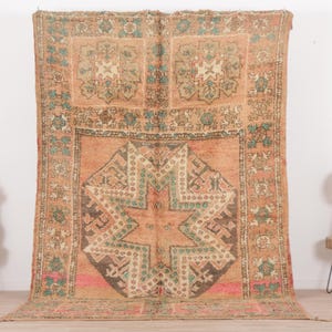 Peach Moroccan rug, Vintage Boujaad rug 6x10 FT, Morrocan rug 6x9.9 FT, Living room  rug, Funky rug, Teppich