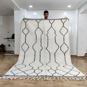 Beni Ouarain - Scandinavian Carpet - beni ourain  rug Style - Moroccan rug Wool Berber design -  Handmade rug - Morocco Berber Rugs Style