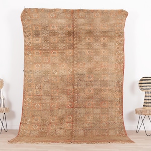 Vintage Moroccan rug, Orange Boujaad rug 5x8 ft, Morrocan rug 5.3x8.4 ft, Living room rug, Berber rug, Handknotted rug, Teppich