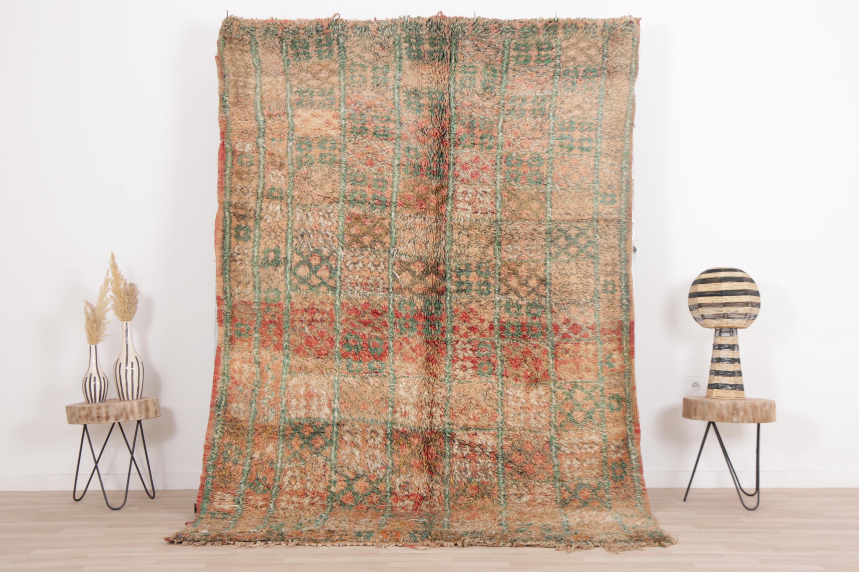 Vintage Marokkanischer Teppich, Pfirsich Boujaad Teppich 1,50x2,50m, Marokkanischer Teppich 150x250, Berber Teppich, Berber Teppich, Handgeknüpfter Teppich