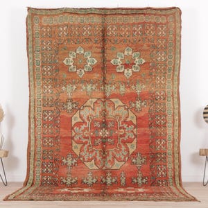 Peach Moroccan rug, Vintage Boujaad rug 6x10 FT, Morrocan rug 5.8x10.2 FT, Living room  rug, Funky rug, Teppich