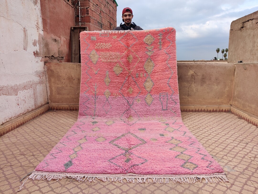 Moroccan Pink Rug Flat Woven Kilim Custom Rug Moroccan Etsy