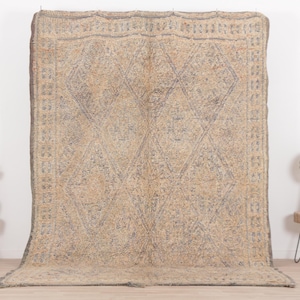 Vintage Moroccan rug, Peach Benimguild rug 6x10 ft, Morrocan rug 6.3x9.8 ft, Living room rug, Berber rug, Handknotted rug, Teppich