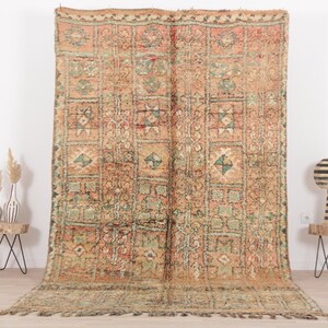 Peach Moroccan rug, Vintage Boujaad rug 6x10 FT, Morrocan rug 5.8x10.1 FT, Living room  rug, Funky rug, Teppich