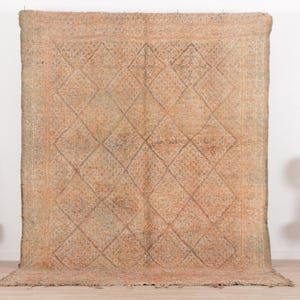 Vintage Moroccan rug, Peach Benimguild rug 6x10 ft, Morrocan rug 6.5x9.7 ft, Living room rug, Berber rug, Handknotted rug, Teppich