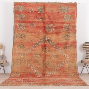 Vintage Moroccan rug, Orange Boujaad rug 5x11 ft, Morrocan rug 5.4x10.6 ft, Living room rug, Berber rug, Handknotted rug, Teppich