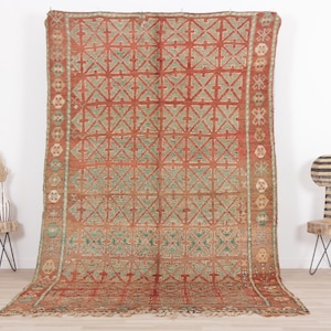 Vintage Moroccan rug, Peach Boujaad rug 6x10 ft, Morrocan rug 5.6x9.9 ft, Living room rug, Berber rug, Handknotted rug, Teppich