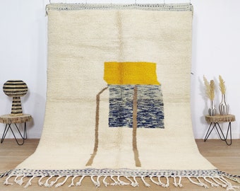 Beni-Ourain-Teppich, authentischer marokkanischer Teppich, Berberteppich, echter Wollteppich, handgefertigter Teppich, Beni-Ourain-Stil, Flächenteppich, Tapis Berbere, Teppich
