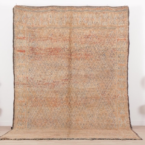 Vintage Moroccan rug, Peach Benimguild rug 6x10 ft, Morrocan rug 6.3x10.2 ft, Living room rug, Berber rug, Handknotted rug, Teppich