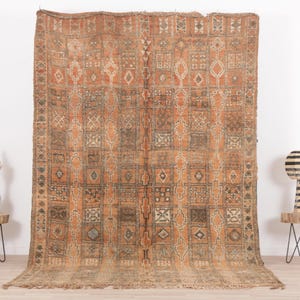 Vintage Moroccan rug, Peach Boujaad rug 6x9 ft, Morrocan rug 6x9.5 ft, Living room rug, Berber rug, Handknotted rug, Teppich