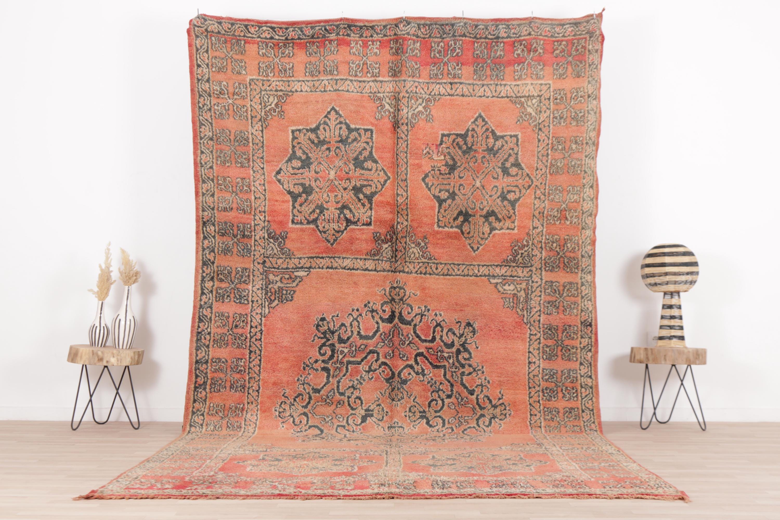 7x12 Rug Vintage Peach Boujaad Rug, Berber Handknotted Wool Rug (7x12 Ft) - Etsy ...