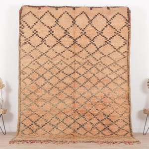 Vintage Moroccan rug, Peach Boujaad rug 6x9 ft, Morrocan rug 5.9x8.8 ft, Living room rug, Berber rug, Handknotted rug, Teppich