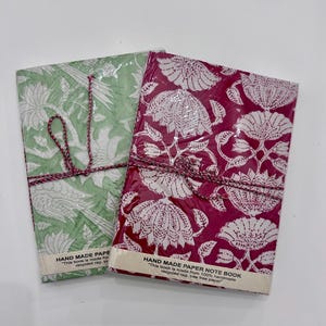 Quadernino Rivestito in tessuto Block Print, interno in carta riciclata fatta a mano