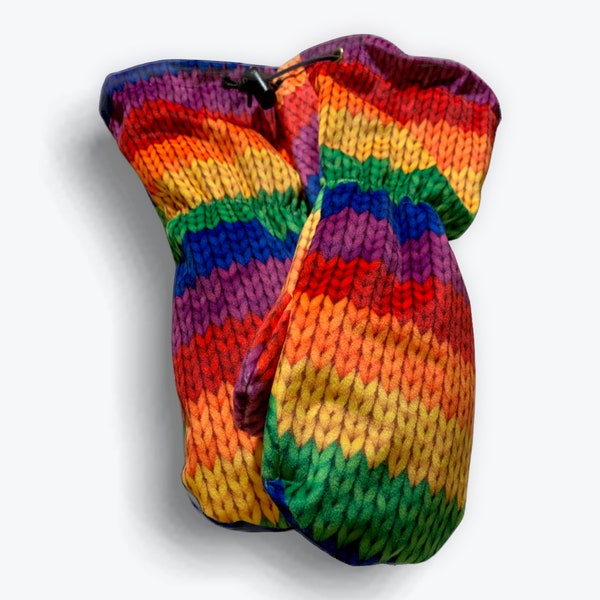 2-3  year old Kid Rainbow Knit long mitten/glove