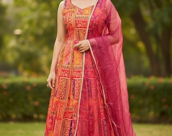 Beautiful  Silk Anarkali Gown Model One Partywear long gown for Girls size 38 medium ready to ship