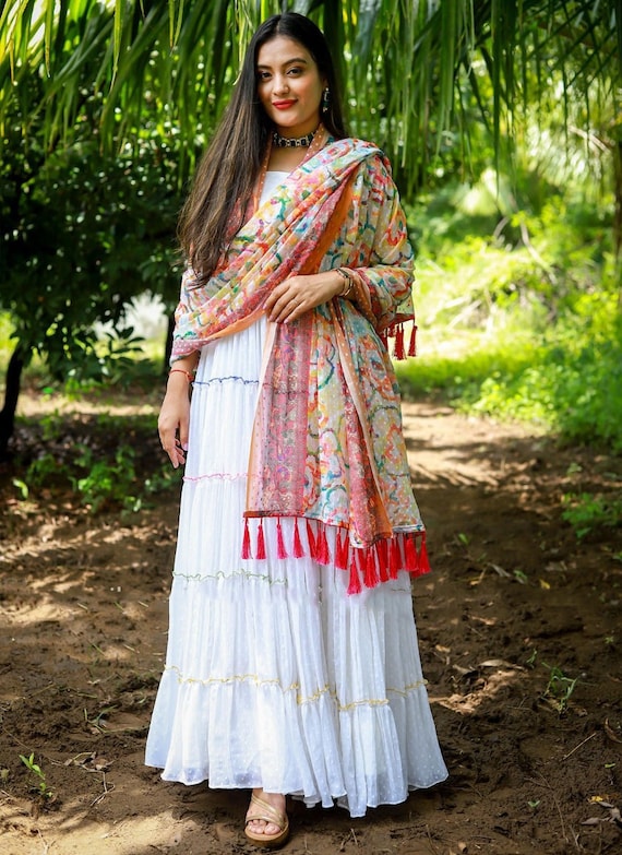 Indian Ethnic Long Dress With Heavy Ghera | Party Wear Dress | Bollywood  Gown - Etsy