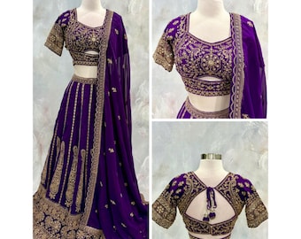 Gorgeous Royal Purple Lehanga size 38 wedding Partywear reception wedding guest outfit