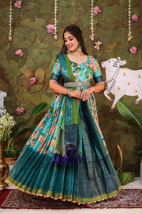 Launching New Designer Party Wear Look Gown & Attached Dupatta With Wa –  Sareevillahub