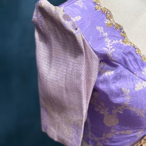 Gorgeous Tissue Half saree/Lang Voni with Maggam work blouse and a grand tissue dupatta size 36 for teens wedding half saree function image 4