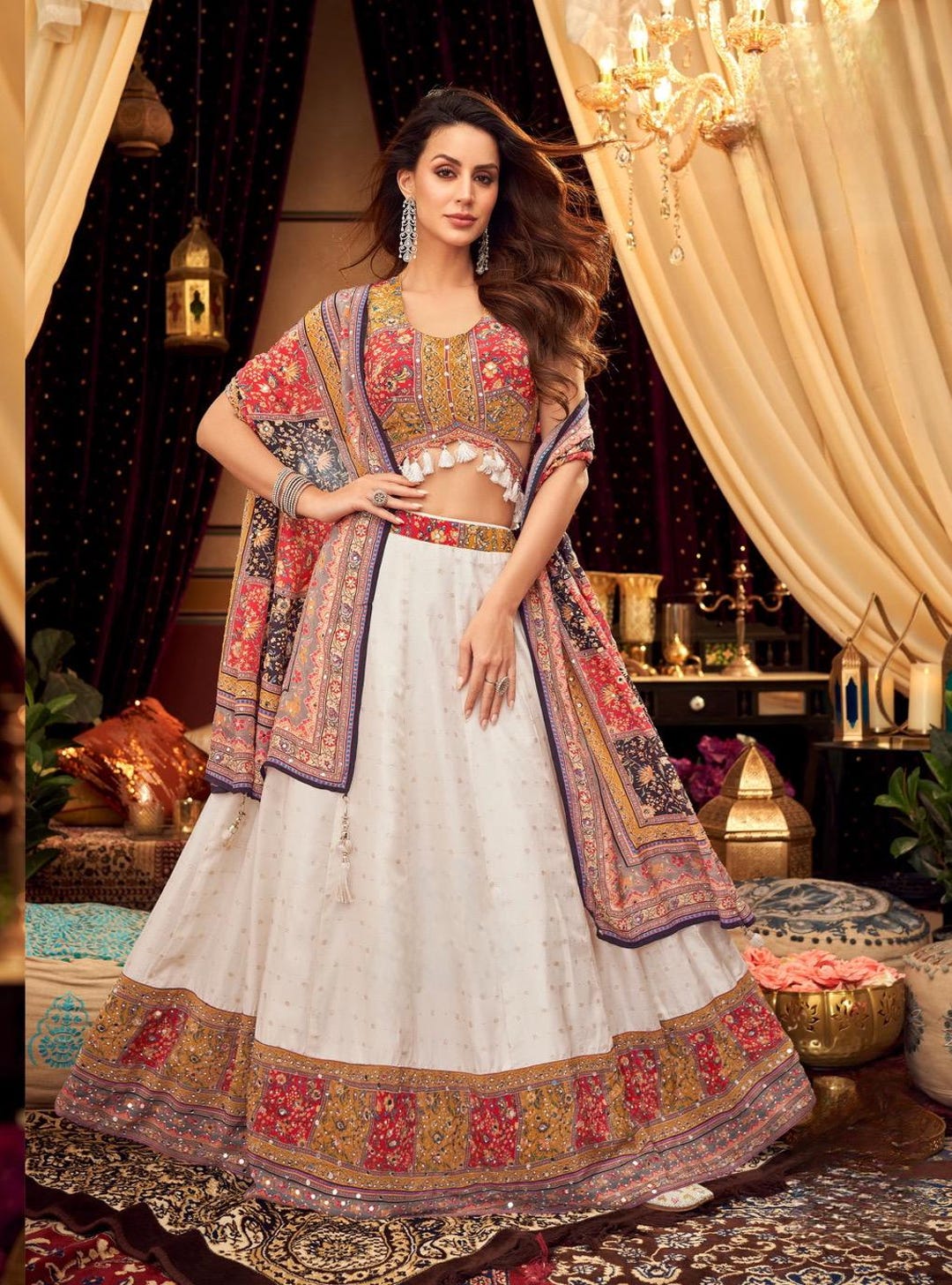 Pure Cotton Real Mirror work Heavy Chaniya choli main image 1