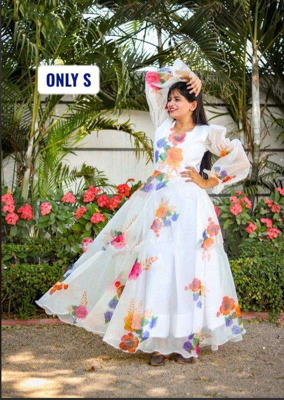 Buy Long Sleeves Conservative Dress, Flower Print Frill Dress, Evening Boho  Maxi Dress, carrie Spring Summer Dress, Floral Romantic Maxi Dress Online  in India - Etsy