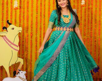 Half pattu long frocks cheap