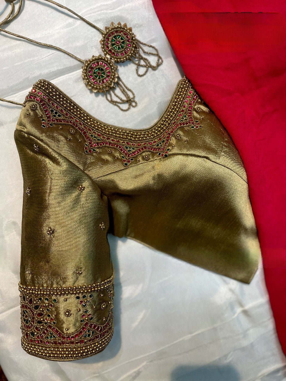 gold blouse work designs