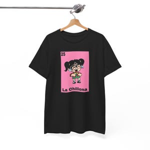 La Chillona Loteria Unisex Heavy Cotton Tee, Cute Graphic T-Shirt for Casual Wear, Perfect for Gifts, Streetwear, Fun Vibe, Everyday Style